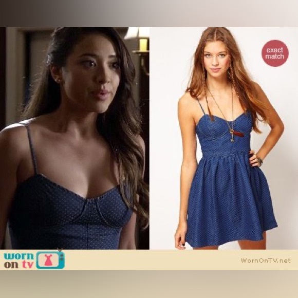 Free People Polka Dot Chambray Denim Corset Mini Dress 100% Cotton - Picture 2 of 15